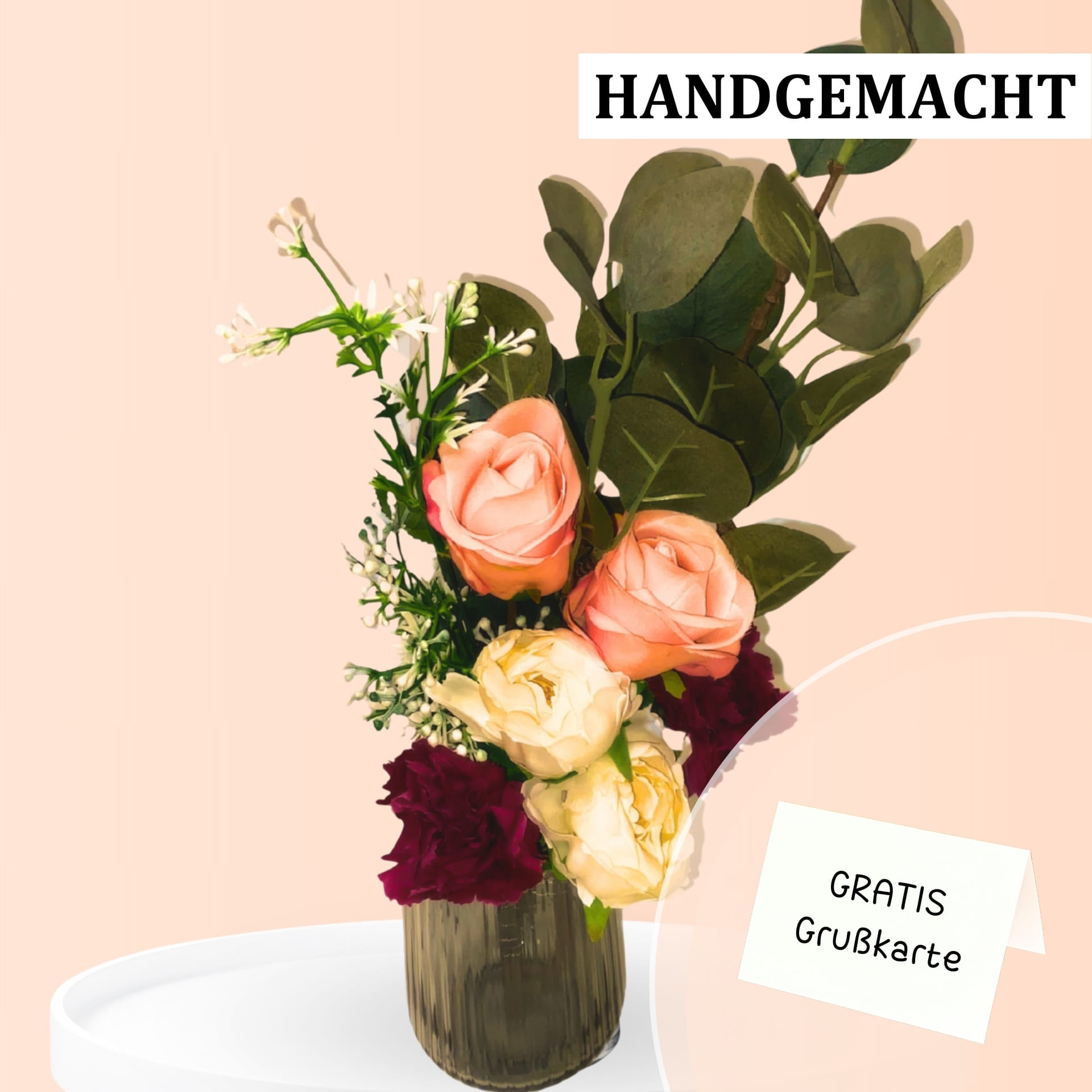 Farbenspiel der Liebe: Bouquet aus Pfingstrosen, Chrysanthemen und Rosen