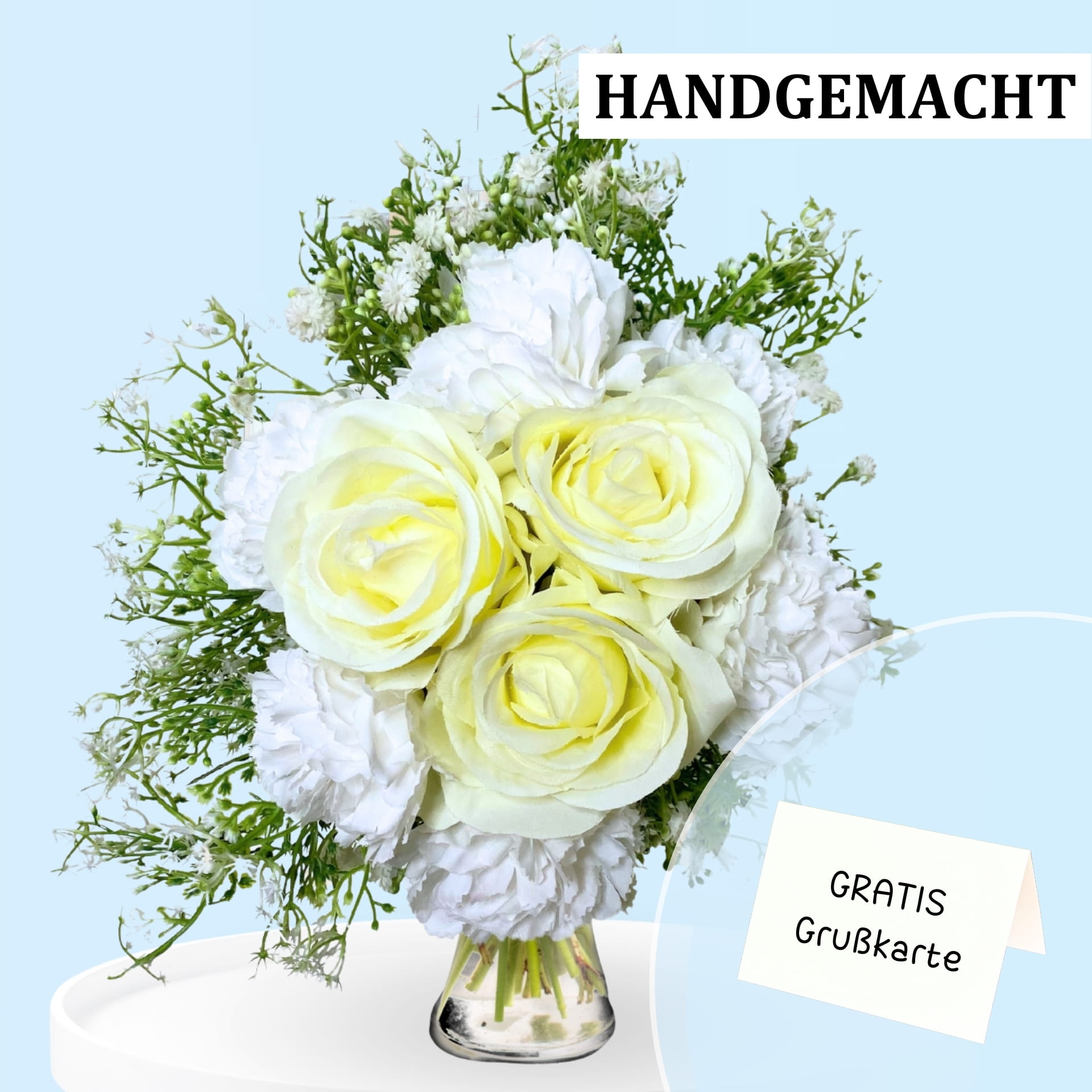 Reine Harmonie: Bouquet aus Weißen Rosen und Chrysanthemen Reine Harmonie: Bouquet aus Weißen Rosen und Chrysanthemen