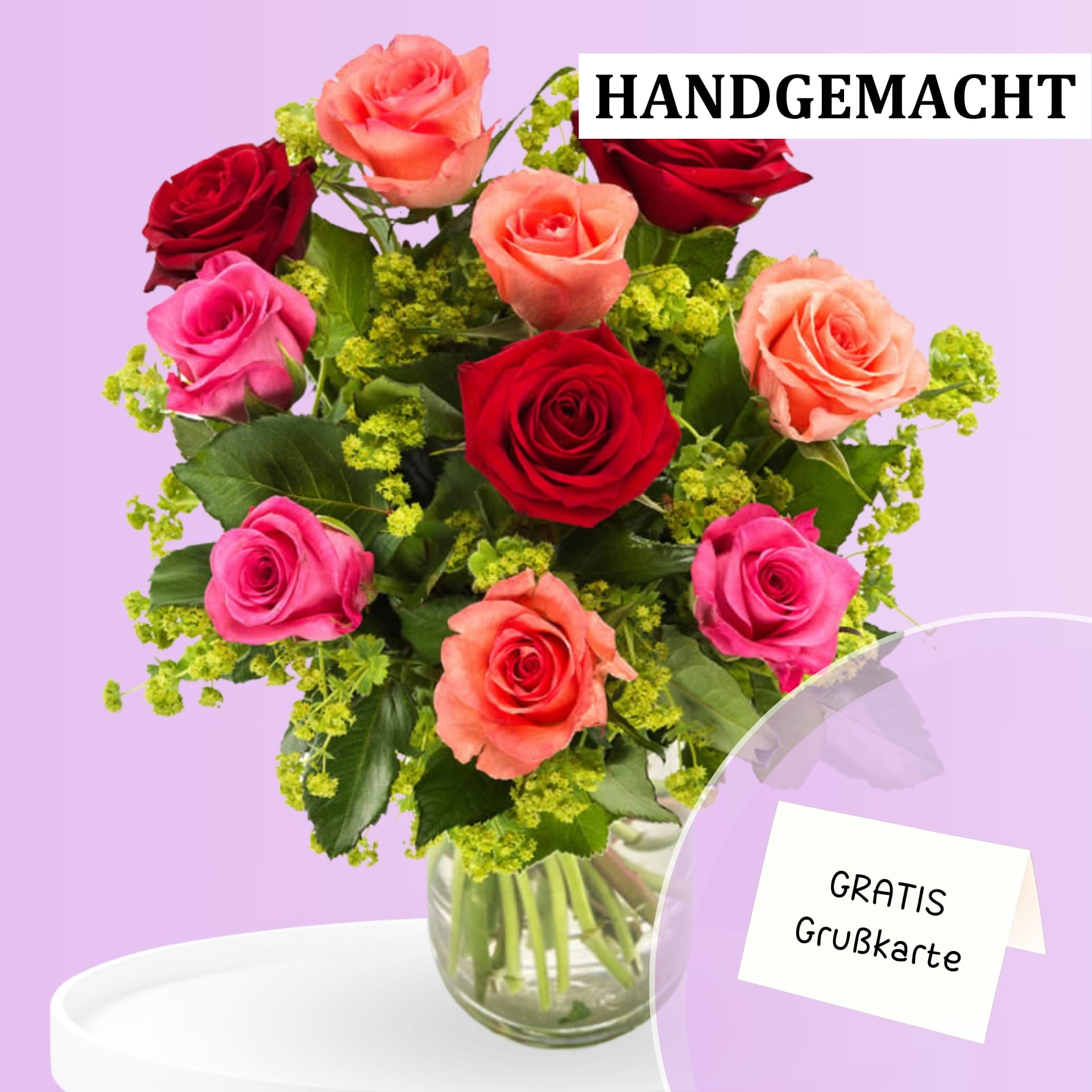 Blumenstrauß mit Rosen - Rosen verschenken Prachtvoller Blumenstrauß als Geschenk zum Muttertag - zeige deine Liebe und Wertschätzung!