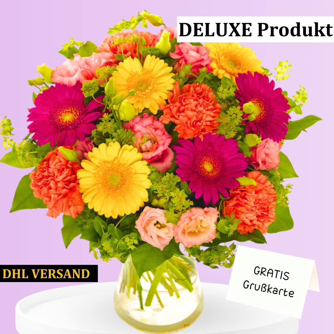Bunte Geburtstagsgrüße mit Gerbera verschenken Geburtstagsblumen bestellen Geburtstagsgruesse verschicken online