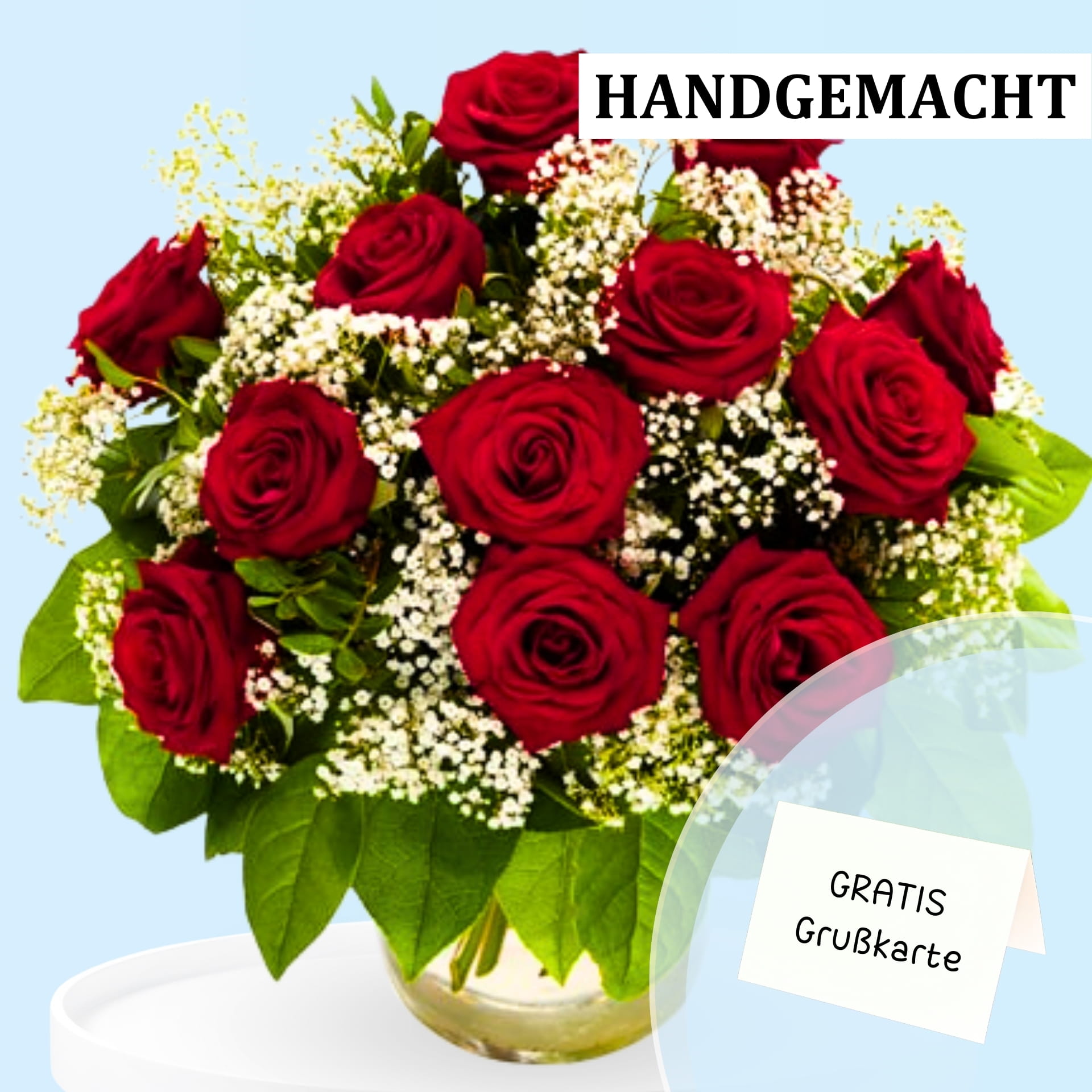 Rotes Liebesfeuer, Rosenstrauß in rot Rotes Liebesfeuer, Rosenstrauß in rot