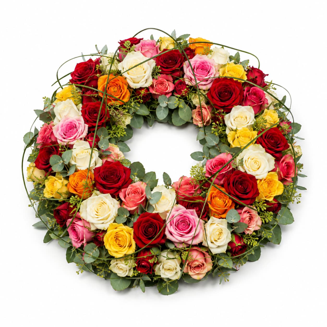 Couronne de deuil en roses