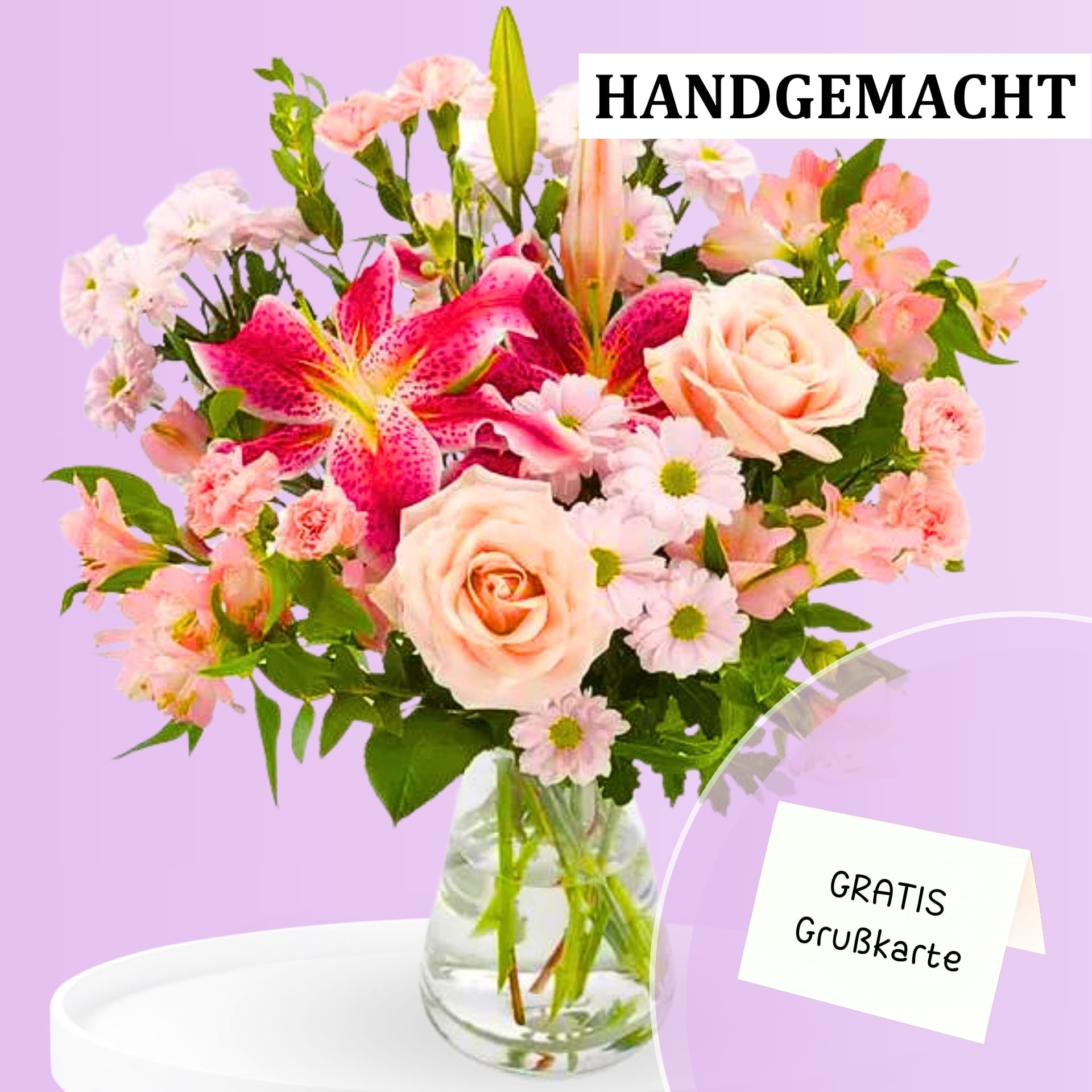 Liebesglanz: Eleganter Rosen- und Freesienstrauß Liebesglanz: Eleganter Rosen- und Freesienstrauß