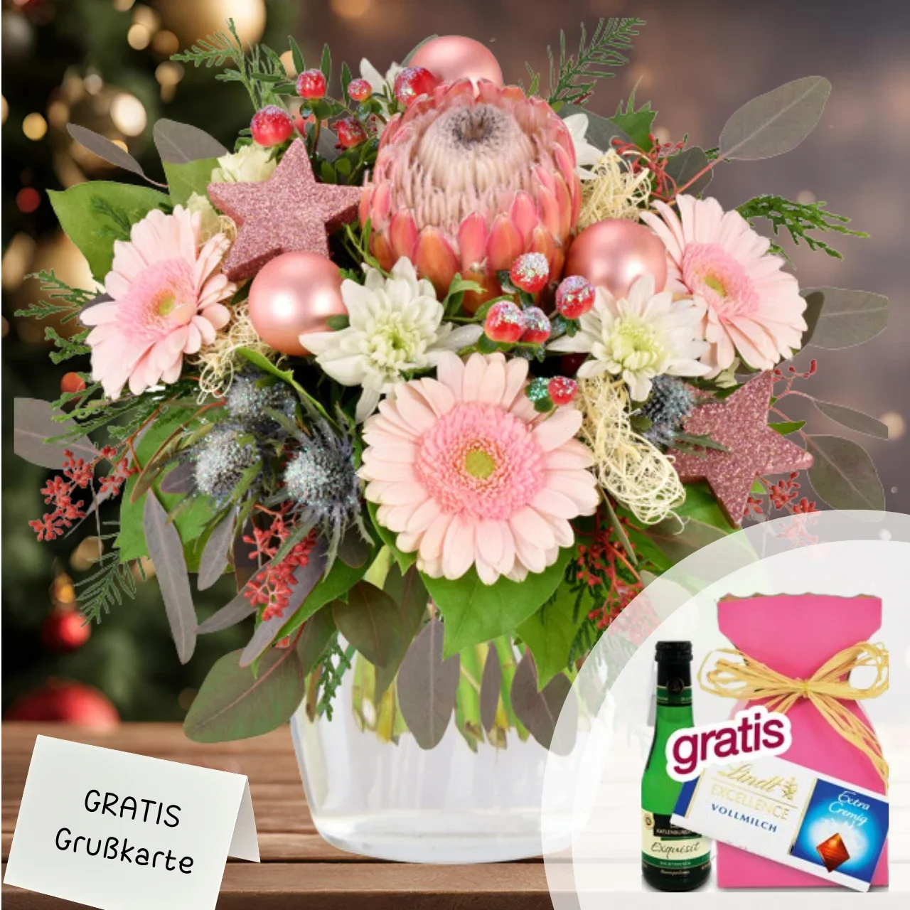 Einzigartiger Wintergruss in Rosa bestellen online