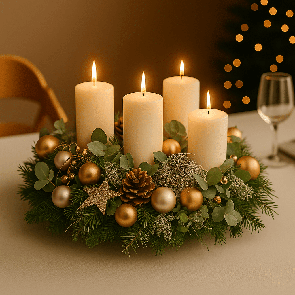 Adventskranz Goldene Eleganz Deluxe Adventskranz Goldene Eleganz Deluxe