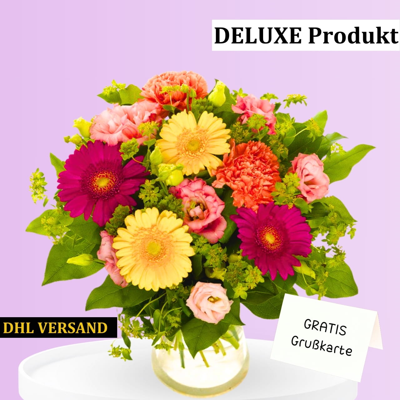 Bunte Geburtstagsgrüße mit Gerbera verschenken Geburtstagsblumen bestellen Geburtstagsgruesse verschicken