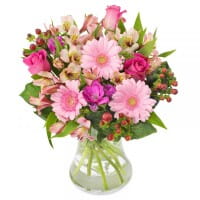 Blumenstrauß Rosa Grüße | FlowersDeluxe Blumenversand