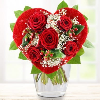 Blumenstrauß Romantisches Rosenherz online bestellen