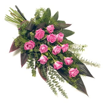 Send funeral bouquet pink roses